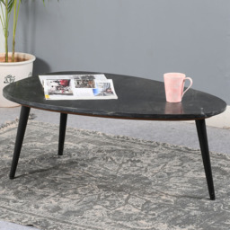 Brooklyn Opal Black Marble Top Coffee Table - Brown - Wilko
