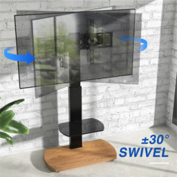 TTAP Single Shelf Black Freestanding TV Stand with Oak Base - Size: 117.6 x 60 x 40cm - Wilko - thumbnail 4