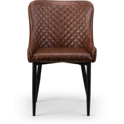 Julian Bowen Luxe Set of 2 Brown Faux Leather Dining Chair - Wilko - thumbnail 5