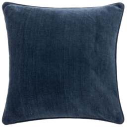 Yard Navy Heavy Chenille Reversible Cushion - Size: 50 x 50 cm - Blue - Yard Living - Wilko