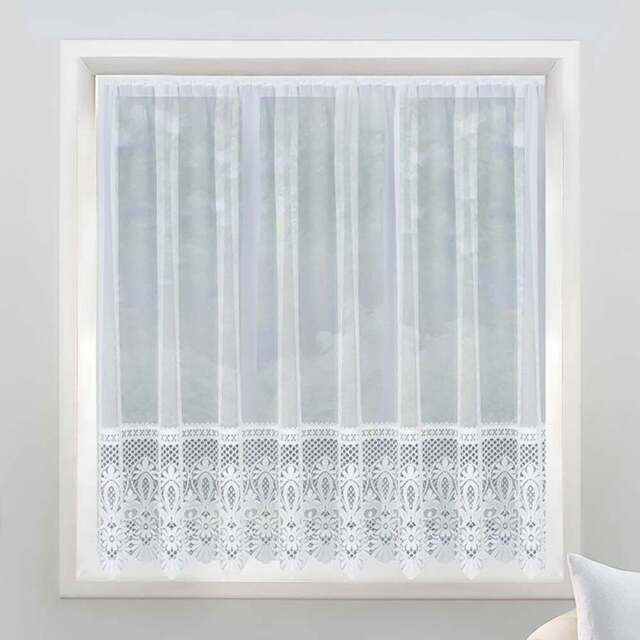 Tyrone Textiles Brazil White Pocket Header Net Curtain 200 x 91cm - Size: 91 x 200 x 1cm - Wilko - image 1