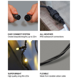 Eagle Connect Warm White LED Black Icicle Light 15m - Size: 51 x 50 x 50cm - Wilko - thumbnail 6