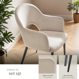 tectake Sasha Set of 2 Cream Dining Chair - Wilko - thumbnail 5