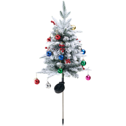 Living and Home Pre-Lit Solar-Powered Snow Dusted Artificial Christmas Tree 2.7ft 2 Pack - Multi - Wilko - thumbnail 1