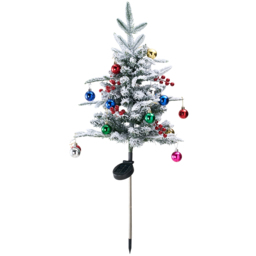 Living and Home Pre-Lit Solar-Powered Snow Dusted Artificial Christmas Tree 2.7ft 2 Pack - Multi - Wilko - thumbnail 4