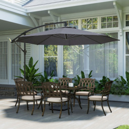 Outsunny Grey Cantilever Banana Parasol with Base 3m - Wilko - thumbnail 5