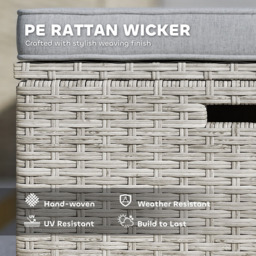 Outsunny 2 Seater Grey Rattan Garden Furniture Set - Wilko - thumbnail 6