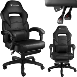 tectake Comodo Black Gaming Chair - Size: 127.5 x 70 x 69cm - Wilko - thumbnail 3