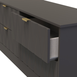 Crowndale Las Vegas 4 Drawer Graphite Chest of Drawers Ready Assembled - Grey - Wilko - thumbnail 7