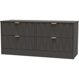Crowndale Las Vegas 4 Drawer Graphite Chest of Drawers Ready Assembled - Grey - Wilko - thumbnail 3