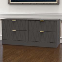 Crowndale Las Vegas 4 Drawer Graphite Chest of Drawers Ready Assembled - Grey - Wilko - thumbnail 1