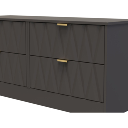 Crowndale Las Vegas 4 Drawer Graphite Chest of Drawers Ready Assembled - Grey - Wilko - thumbnail 6