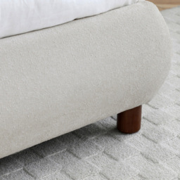 Nova Double Natural Boucle Upholstered Bed Frame with Headboard - Kyoto Futons - Wilko - thumbnail 6