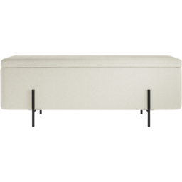 Lola Ivory and Matte Black Boucle Storage Ottoman - Cream - LPD Home - Wilko - thumbnail 4