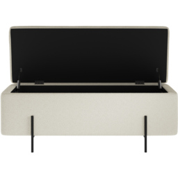 Lola Ivory and Matte Black Boucle Storage Ottoman - Cream - LPD Home - Wilko - thumbnail 5