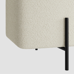Lola Ivory and Matte Black Boucle Storage Ottoman - Cream - LPD Home - Wilko - thumbnail 6