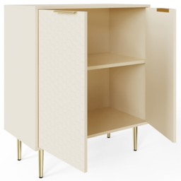 GFW Azariah 2 Door Ivory Compact Sideboard - Size: 88.2 x 76.3 x 39cm - Wilko - thumbnail 5