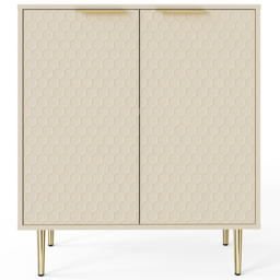 GFW Azariah 2 Door Ivory Compact Sideboard - Size: 88.2 x 76.3 x 39cm - Wilko - thumbnail 4