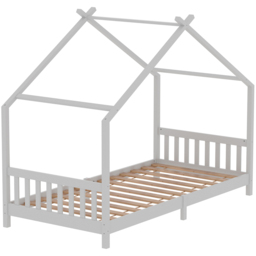 Living and Home Pine Wood House-Shaped Bed Frame - Size: Single - White - Wilko - thumbnail 6