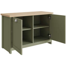 GFW Lancaster 2 Door Sage Green Shoe Cabinet - Wilko - thumbnail 6