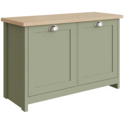 GFW Lancaster 2 Door Sage Green Shoe Cabinet - Wilko - thumbnail 3