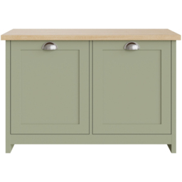 GFW Lancaster 2 Door Sage Green Shoe Cabinet - Wilko - thumbnail 4