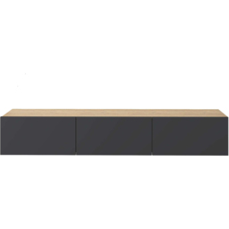 Decortie Francy Oak and Anthracite TV Unit with Storage Cabinet - Multi - Wilko - thumbnail 3