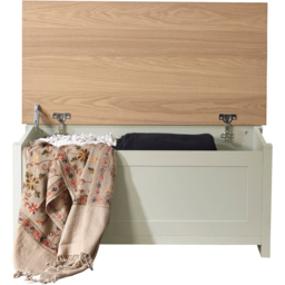 GFW Lancaster Cream Ottoman Storage Bench - Size: 45 x 89 x 40cm - Wilko - thumbnail 4