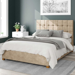 Aspire Sinatra Small Double Beige Kimiyo Linen Ottoman Bed - Cream - Aspire Beds - Wilko