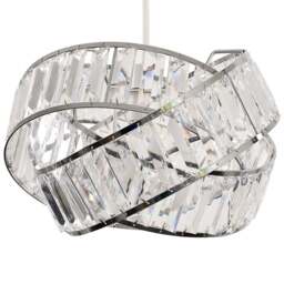 ValueLights Hudson Chrome Intertwined Jewel Easy Fit Pendant Lamp Shade - Size: 18.5 x 30 x 30cm - Silver - Wilko - thumbnail 1