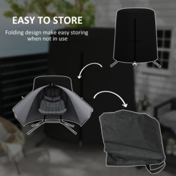 Outsunny Black Hanging Egg Chair Cover 196 x 230cm - Size: 230 x 196 x 196cm - Wilko - thumbnail 7