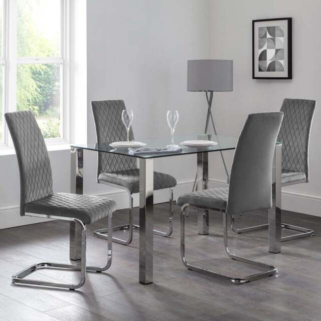 Julian Bowen Calabria Set of 4 Grey Dining Chair - Wilko - image 1