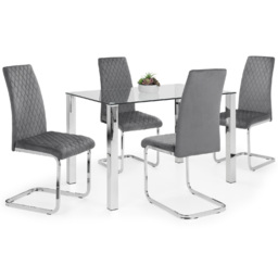 Julian Bowen Calabria Set of 4 Grey Dining Chair - Wilko - thumbnail 3