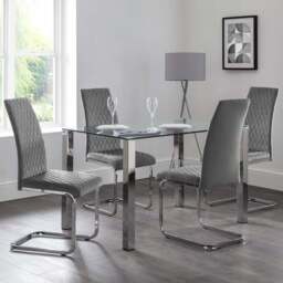 Julian Bowen Calabria Set of 4 Grey Dining Chair - Wilko