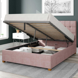 Aspire Sinatra Super King Tea Rose Pure Pastel Cotton Ottoman Bed - Pink - Aspire Beds - Wilko - thumbnail 3