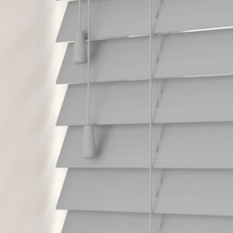 Caecus Faux Wood String Venetian Blind Light Grey 150 x 120cm - Wilko