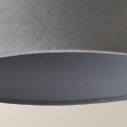 ValueLights Reni Grey Velvet Medium Drum Ceiling Lamp Shade 35cm - Size: 20 x 35 x 35cm - Wilko - thumbnail 4