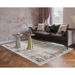 Mayfair Living Room Area Rug Metallic Sheen Contemporary Modern Croc Design - Grey 200cm x 290cm - Size: 290 x 200 x 0.7cm - Desire Rugs - Wilko - thumbnail 3
