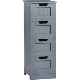 BATH VIDA Priano 4 Drawer Grey Floor Standing Bathroom Cabinet - Size: 81 x 30 x 30cm - Wilko - thumbnail 3