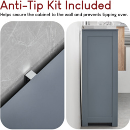 BATH VIDA Priano 4 Drawer Grey Floor Standing Bathroom Cabinet - Size: 81 x 30 x 30cm - Wilko - thumbnail 6