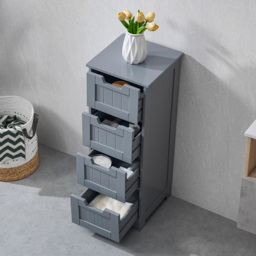 BATH VIDA Priano 4 Drawer Grey Floor Standing Bathroom Cabinet - Size: 81 x 30 x 30cm - Wilko - thumbnail 5