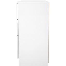 Crowndale Milan 6 Drawer White Gloss and White Kneehole Desk Ready Assembled - Size: 80 x 125 x 39cm - White Gloss & White - Wilko - thumbnail 4