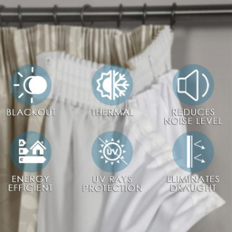 Velosso Thermal Blackout Lined Curtain 168 x 178cm - Size: W 168 x D 178cm - White - Wilko - thumbnail 4