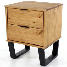 Core Products Texas 2 Drawer Antique Wax Pine Bedside Cabinet - Brown - Wilko - thumbnail 3