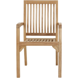 Charles Bentley Set of 2 Teak Wood Slatted Stacking Garden Dining Chair - Size: 2 Seater - Brown - Wilko - thumbnail 6
