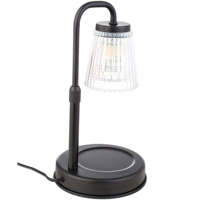 Living and Home Black Height Adjustable Tabletop Candle Warmer Lamp - Size: 33 x 14.5 x 14.5cm - Black + Clear - Wilko - image 1