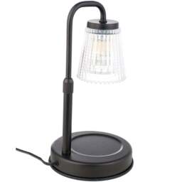 Living and Home Black Height Adjustable Tabletop Candle Warmer Lamp - Size: 33 x 14.5 x 14.5cm - Black + Clear - Wilko