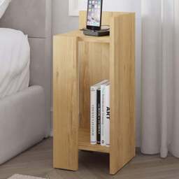 Decortie Elos 2 Shelf Oak Modern Bedside Table Set of 2 - Cream - Wilko - thumbnail 1