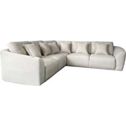 DS Living Veneto 5 Seater Cream Textured Fabric Corner Lounger Sofa - Wilko - thumbnail 4