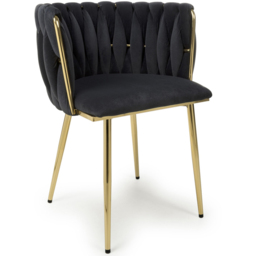 Shankar Ontario Set of 2 Black Brushed Velvet Dining Chair - Wilko - thumbnail 3